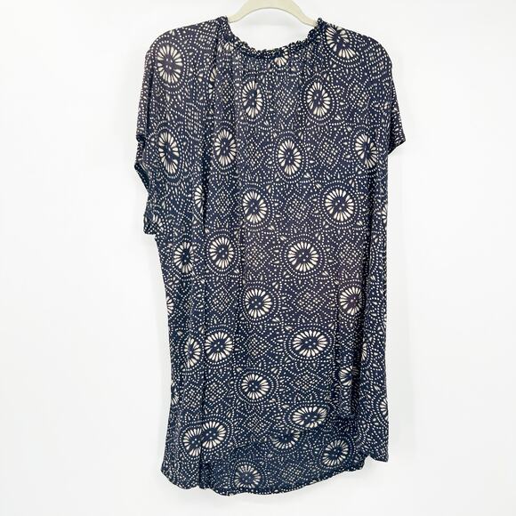 Lucky Brand Womens Artsy Casual Work Viscose Peasant Blouse Size‎ 3X Navy White - Picture 7 of 7